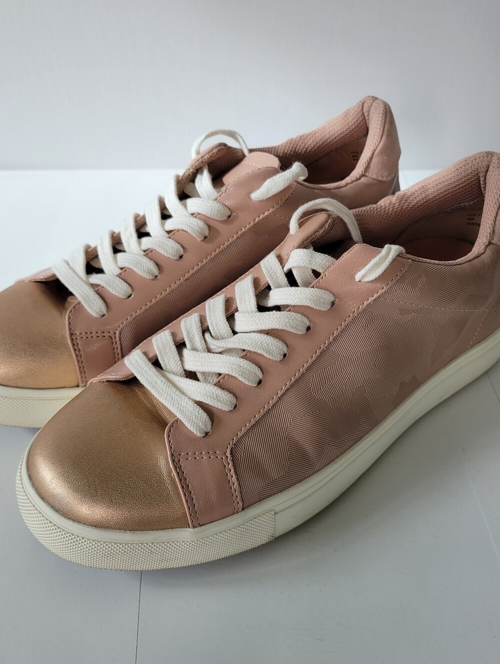 Isaac Mizrahi Blush Pink Sneakers with Metallic Rose-Gold Toe